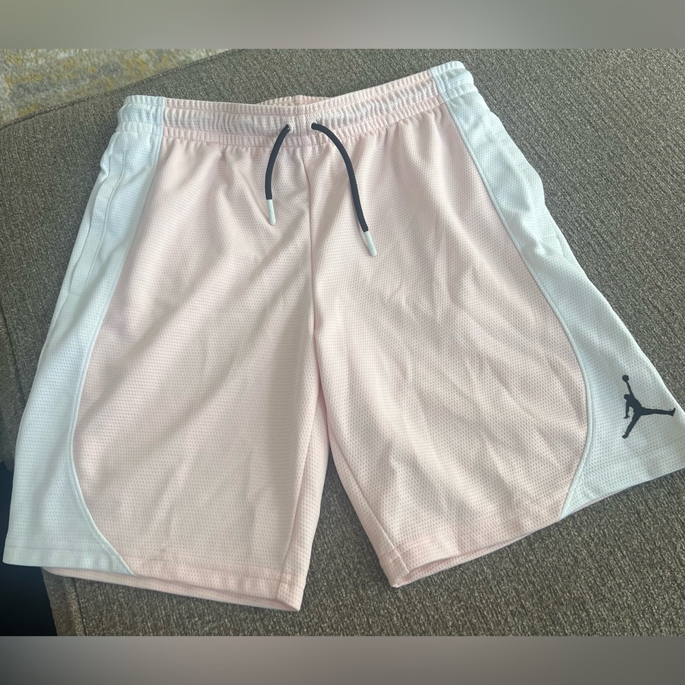 Pink and White Jordan Basketball Shorts